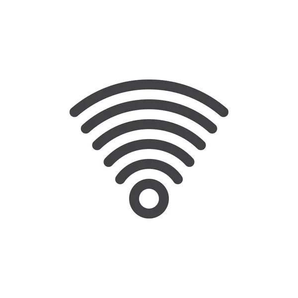 Wifi Bölge Satırı Basit Simgesi Anahat Vektör Işareti Üzerinde Beyaz — Stok Vektör