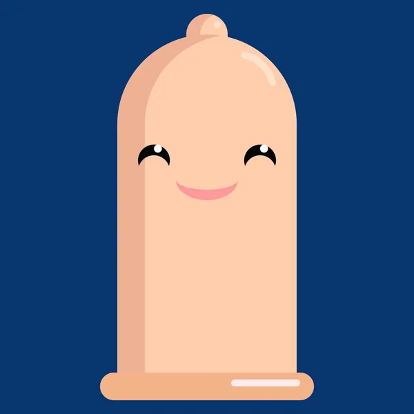 Wajah Menikmati Lezat Kondom Makanan Emoji Vektor Ilustrasi Desain Gaya - Stok Vektor