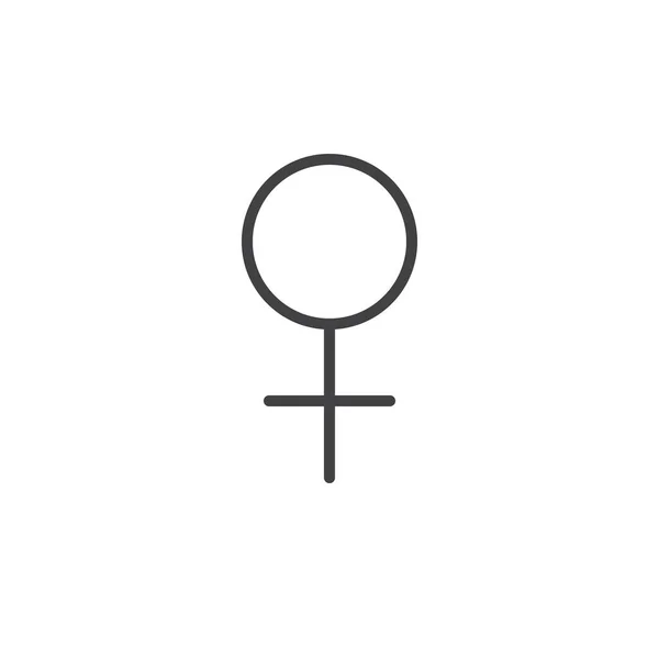 金星符号线图标 轮廓向量标志 线性样式象形图查出在白色 占星术符号 徽标插图 可编辑笔画 — 图库矢量图片