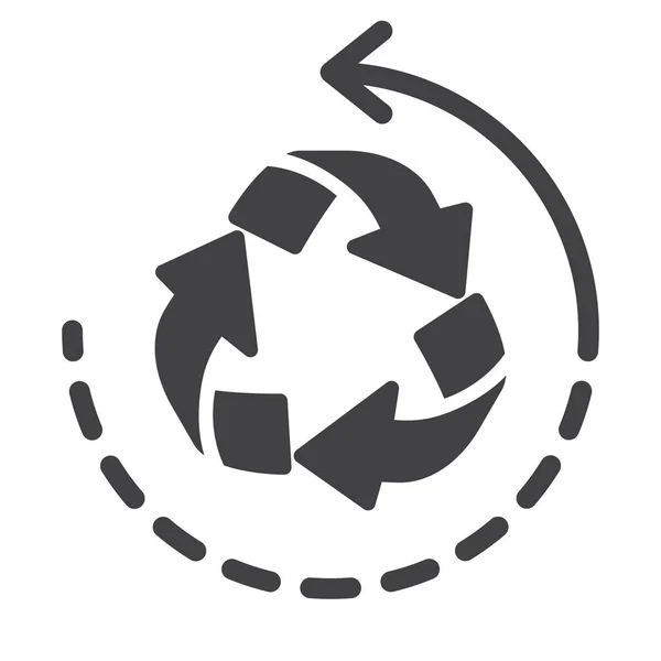 Recycling Pictogram Vector Vol Platte Teken Solide Pictogram Geïsoleerd Wit — Stockvector