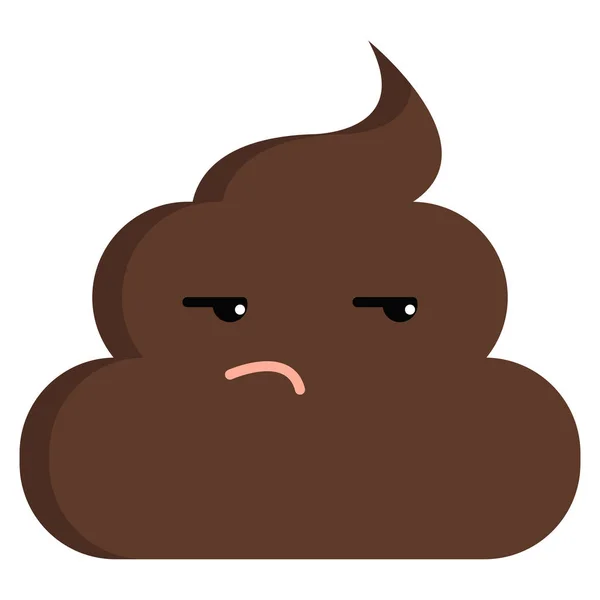 Unamused Face Stinky Poop Shit Emoji Flat Icon Vector Sign — Stock Vector