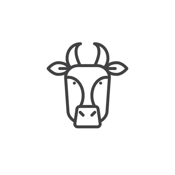 Cow Head Line Icon Outline Vector Sign Linear Style Pictogram — Stock Vector