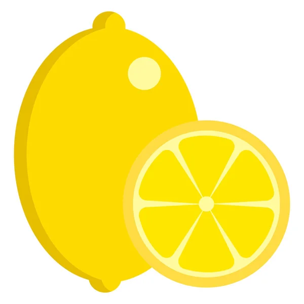 Limon Taze Sulu Narenciye Meyve Simge Vektör Çizim Düz Stil — Stok Vektör