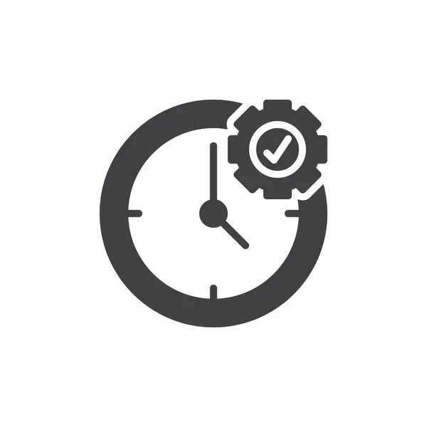 時間管理のアイコン ベクトル いっぱいフラット記号固体のピクトグラムを白で隔離 歯車のシンボル ロゴの図 ピクセル完璧なベクトル グラフィック — ストックベクタ