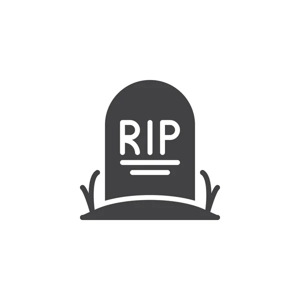墓石アイコン ベクトルはいっぱいフラット記号 白で隔離固体のピクトグラムです ハロウィーンの休日シンボル ロゴの図 — ストックベクタ