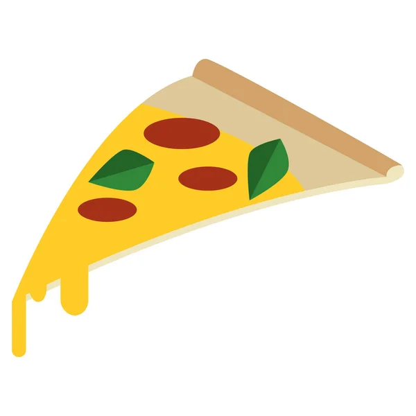 Пицца Фаст Фуда Плоская Иконка Векторный Знак Красочная Пиктограмма Выделенная — стоковый вектор