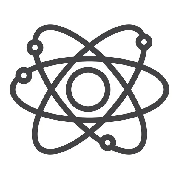Ikonján Atom Felépítése Szerkezeti Vektor Jele Lineáris Stílusú Piktogram Elszigetelt — Stock Vector