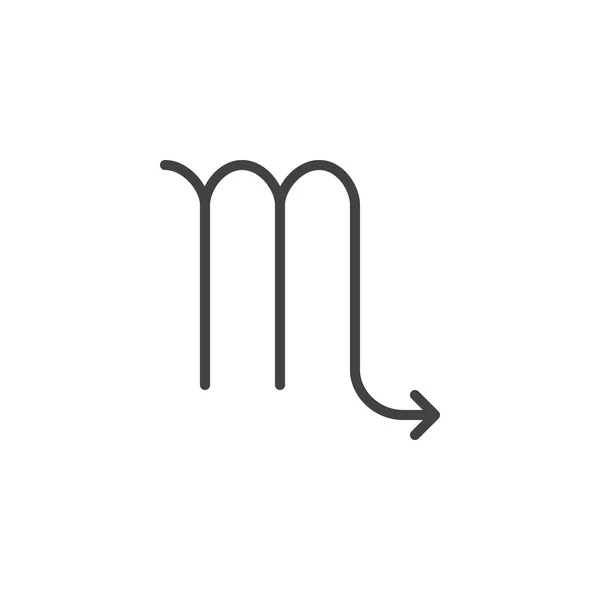 Skorpion Tierkreiszeichen Zeichenzeichensymbol Umrissvektorzeichen Lineares Stilpiktogramm Auf Weiß Isoliert Astrologie — Stockvektor