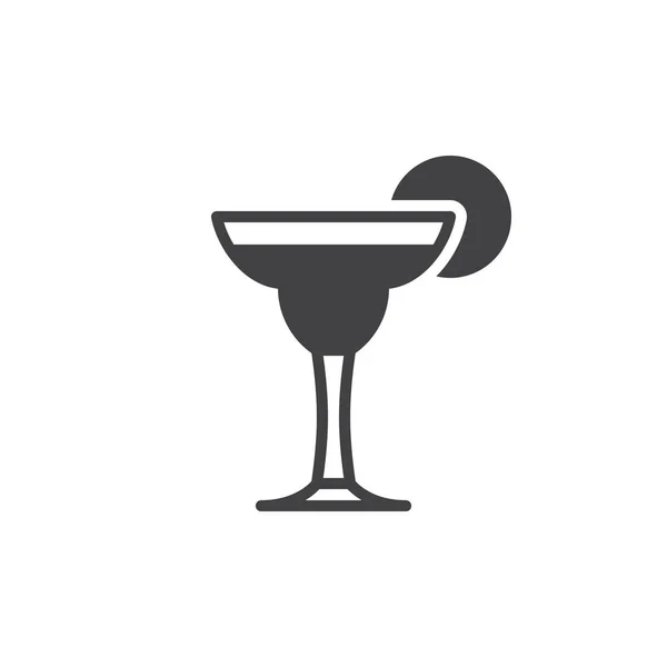 Cocktail Margarita Icon Vector Segno Piatto Pieno Pittogramma Solido Isolato — Vettoriale Stock