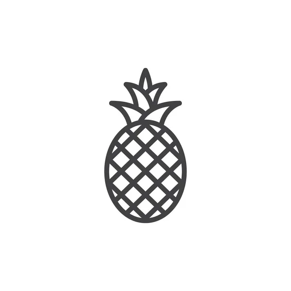 Ananaslinien Symbol Umrissvektorzeichen Lineares Piktogramm Auf Weiß Isoliert Symbol Logoabbildung — Stockvektor
