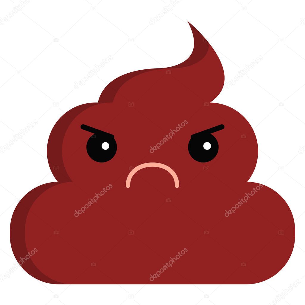Pouting Face stinky poop shit emoji flat icon, vector sign, colorful pictogram isolated on white. Symbol, logo illustration. Flat style design