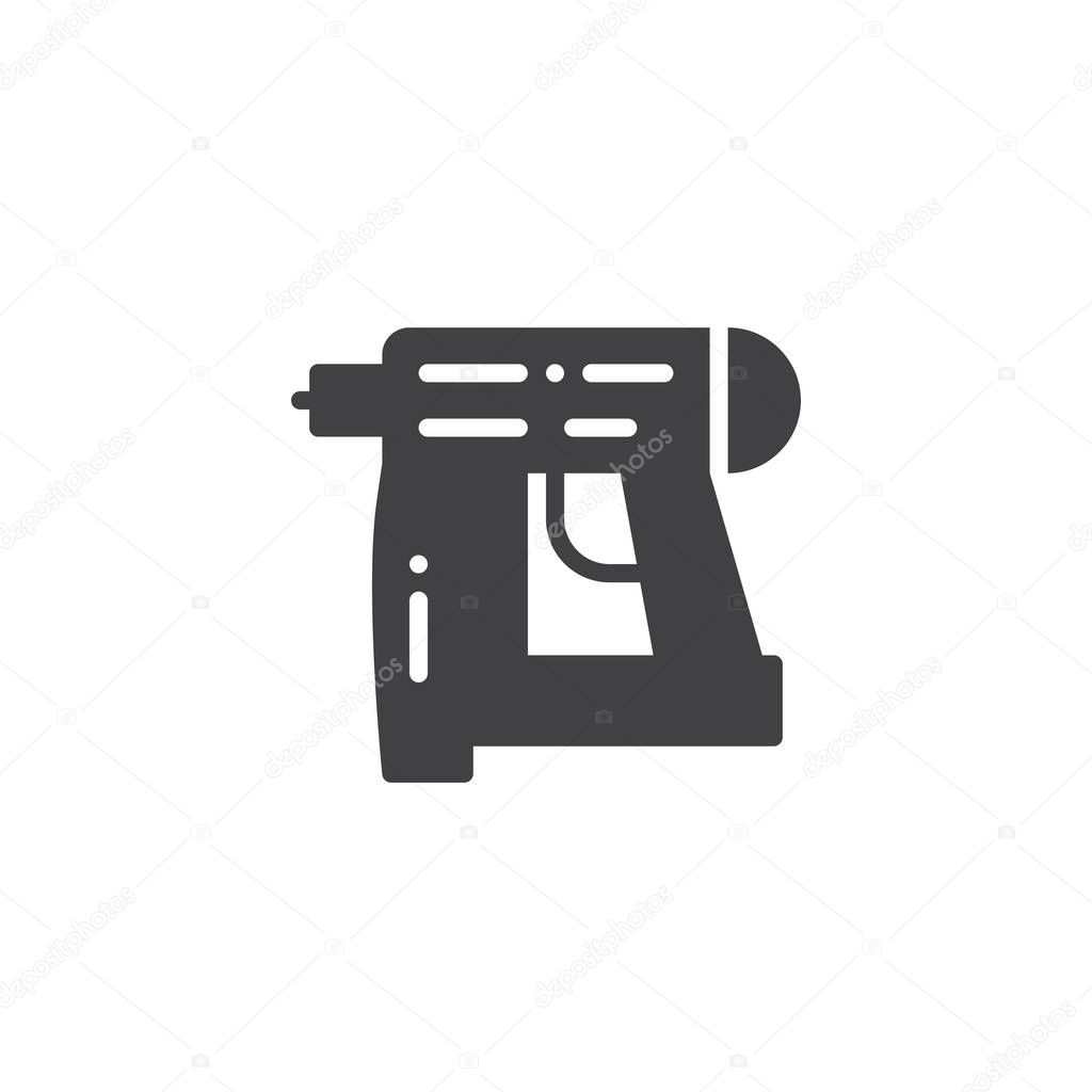 Nail gun icon vector, filled flat sign, solid pictogram isolated on white. Symbol, logo illustration