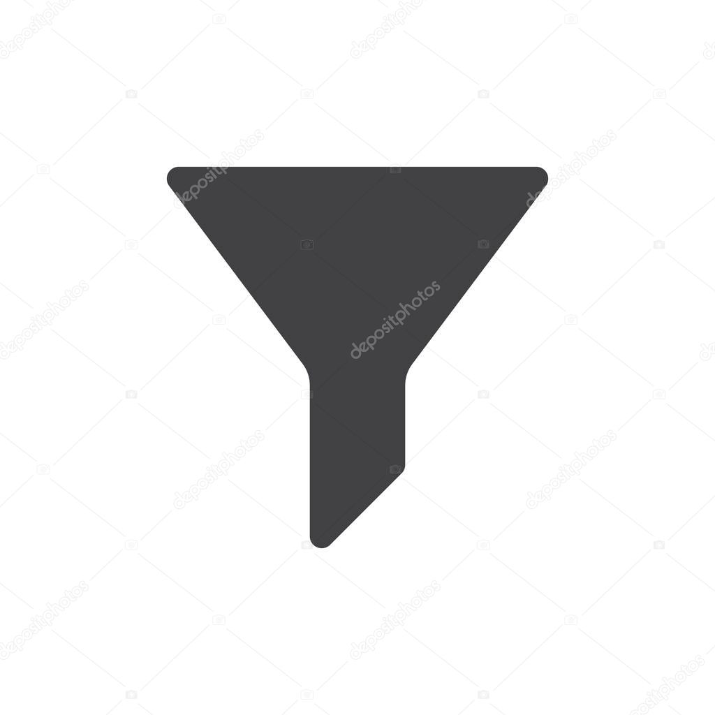 Filter simple icon vector, filled flat sign, solid glyph isolated on white. Funnel symbol, logo illustration. Pixel perfect vector graphics