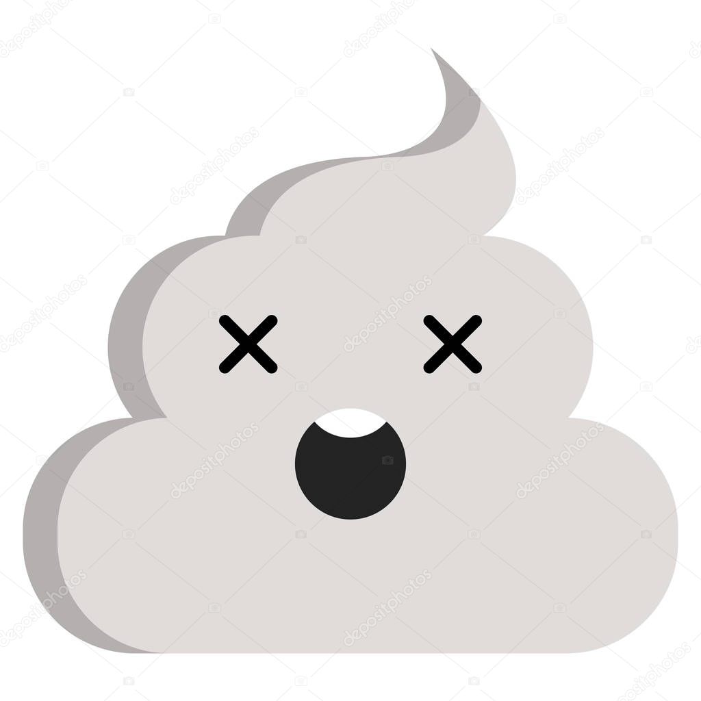 Ghost face stinky poop shit emoji flat icon, vector sign, colorful pictogram isolated on white. Symbol, logo illustration. Flat style design