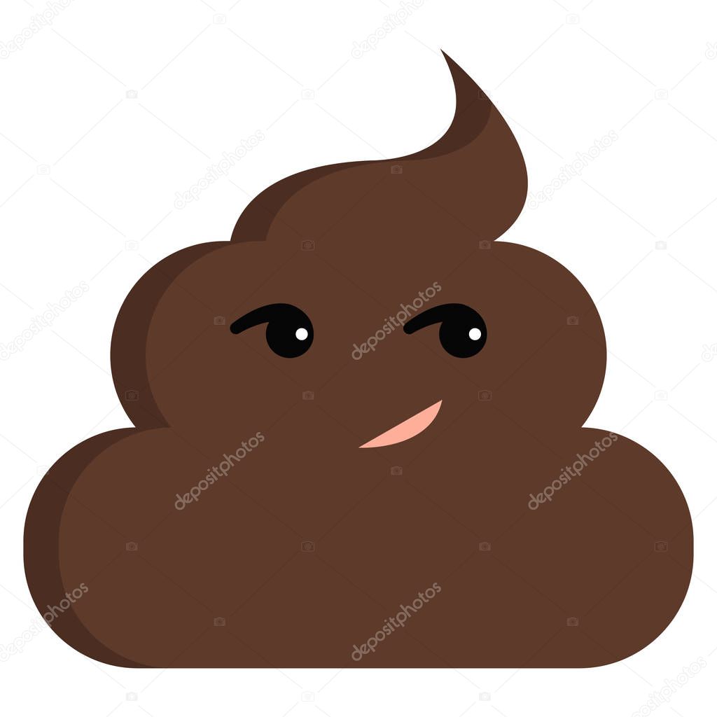 Smirking face stinky poop shit emoji flat icon, vector sign, colorful pictogram isolated on white. Symbol, logo illustration. Flat style design
