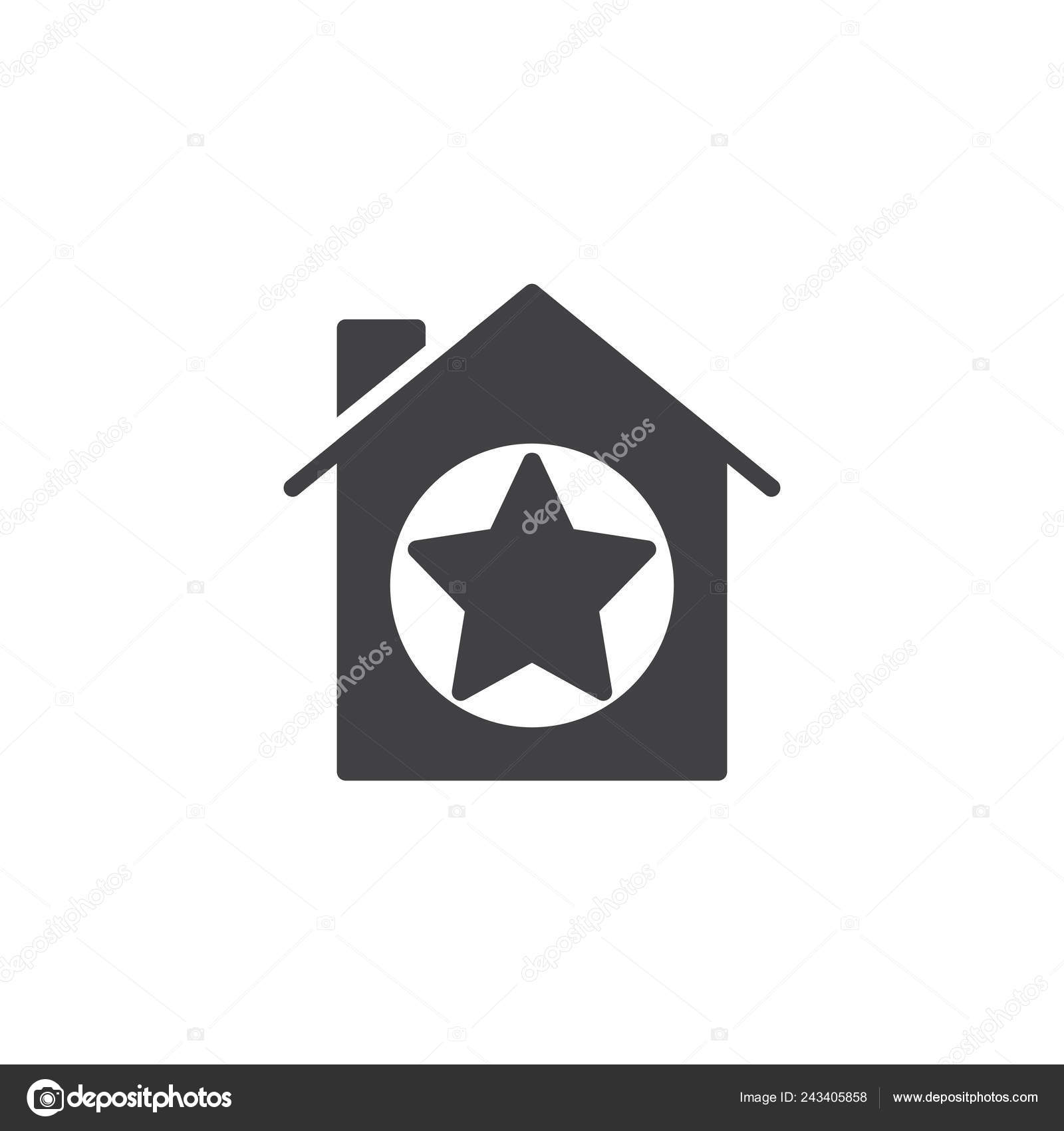 House Star Icon Vector Filled Flat Sign Solid Pictogram Isolated