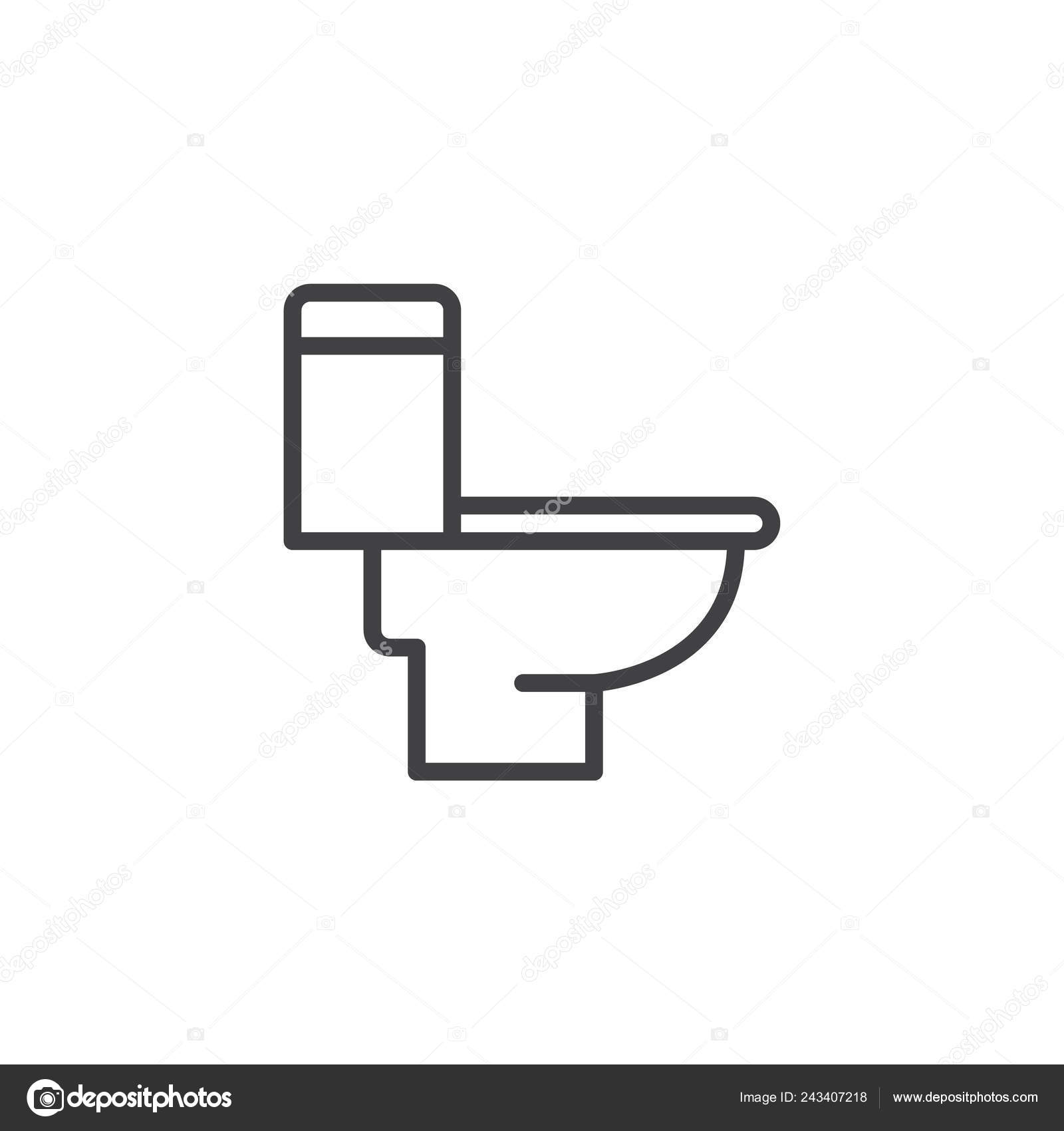 Toilet Bowl Line Icon Outline Vector Sign Linear Style Pictogram Stock  Vector by ©avicons 243407218, image size:1600x1700