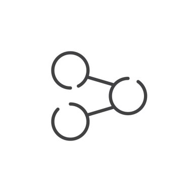 Paylaşmak satırı simgesi, vektör işareti, anahat üzerinde beyaz izole doğrusal stil piktogram. Sembol, logo illüstrasyon. Düzenlenebilir kontur