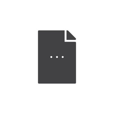 Dosya simge vektör, dolu düz işareti, üzerinde beyaz izole katı piktogram. Sembol, logo illüstrasyon.