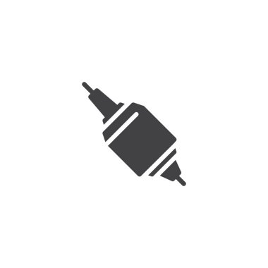 Yakıt filtresi simge vektör, dolu düz işareti, üzerinde beyaz izole katı piktogram. Sembol, logo illüstrasyon.