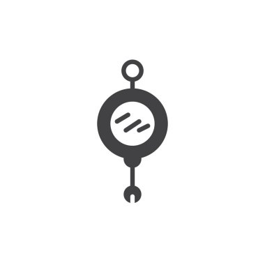 Kuş ayna simge vektör, dolu düz işareti, üzerinde beyaz izole katı piktogram. Sembol, logo illüstrasyon.