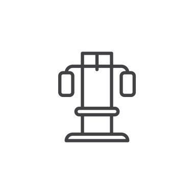 Aparatı satırı simgesi eğitim, Anahat vektör işareti, üzerinde beyaz izole doğrusal stil piktogram. Sembol, logo illüstrasyon. Düzenlenebilir kontur