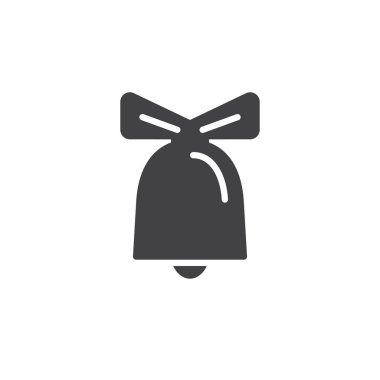 Kapı zili simge vektör, dolu düz işareti, üzerinde beyaz izole katı piktogram. Sembol, logo illüstrasyon.