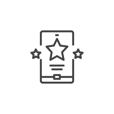 Satırı simgesi reyting, Anahat vektör üye, üzerinde beyaz izole doğrusal stil piktogram. Sembol, logo illüstrasyon. Düzenlenebilir kontur