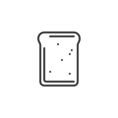 Tost satırı simgesi, vektör işareti, anahat üzerinde beyaz izole doğrusal stil piktogram. Sembol, logo illüstrasyon. Düzenlenebilir kontur