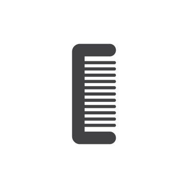 Simge vektör, dolu düz işareti, üzerinde beyaz izole katı piktogram tarak. Sembol, logo illüstrasyon.