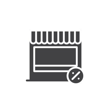 Promosyon simge vektör, düz işareti, üzerinde beyaz izole katı piktogram dolu. Sembol, logo illüstrasyon.