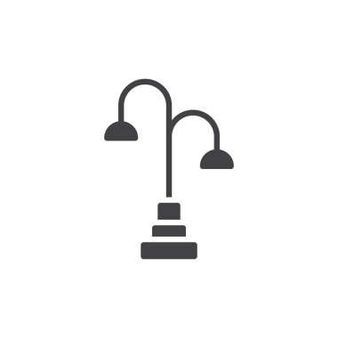 Sokak ışık simge vektör, düz işareti, üzerinde beyaz izole katı piktogram dolu. Sembol, logo illüstrasyon.