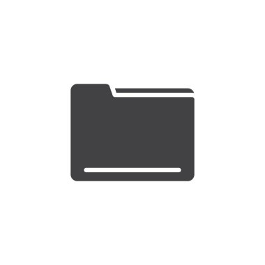 Klasör simge vektör, düz işareti, üzerinde beyaz izole katı piktogram dolu. Sembol, logo illüstrasyon.