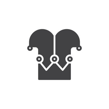 Joker simge vektör, düz işareti, üzerinde beyaz izole katı piktogram dolu. Sembol, logo illüstrasyon.