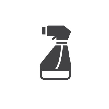 Cam temizleyici püskürtücü simge vektör, düz işareti, üzerinde beyaz izole katı piktogram dolu. Sembol, logo illüstrasyon.