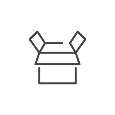 Aç kutusu satırı simgesi, vektör işareti, anahat üzerinde beyaz izole doğrusal stil piktogram. Sembol, logo illüstrasyon. Düzenlenebilir kontur