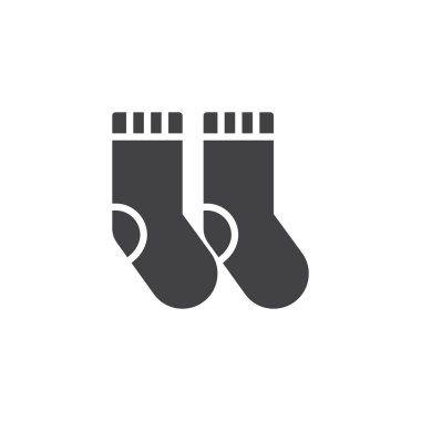 Çorap simge vektör, düz işareti, üzerinde beyaz izole katı piktogram dolu. Sembol, logo illüstrasyon.