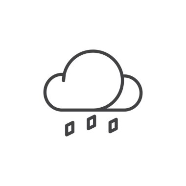 Satırı simgesi hail, vektör işareti, anahat üzerinde beyaz izole doğrusal stil piktogram. Sembol, logo illüstrasyon. Düzenlenebilir kontur