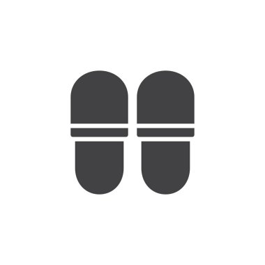 Otel terlik simge vektör, düz işareti, üzerinde beyaz izole katı piktogram dolu. Sembol, logo illüstrasyon.