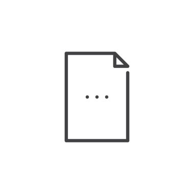 Dosyası satırı simgesi, vektör işareti, anahat üzerinde beyaz izole doğrusal stil piktogram. Sembol, logo illüstrasyon. Düzenlenebilir kontur