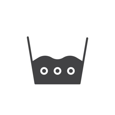 Sıcak simge vektör, dolu düz işareti, üzerinde beyaz izole katı piktogram yıkayın. Sembol, logo illüstrasyon.