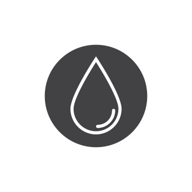 Su damla simge vektör, dolu düz işareti, üzerinde beyaz izole katı piktogram. Sembol, logo illüstrasyon.