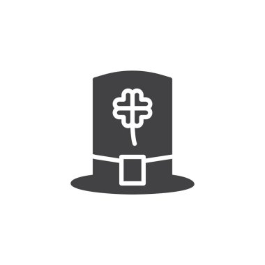 Cüce cin şapka simge vektör, düz işareti, üzerinde beyaz izole katı piktogram dolu. Kutlama sembolü, logo illüstrasyon.