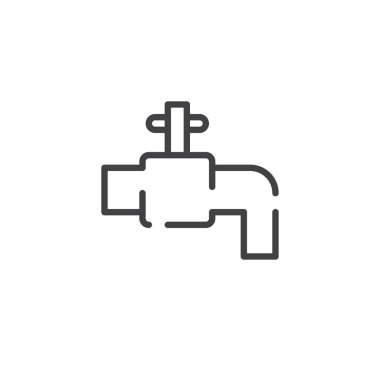 Su dokunun satırı simgesi, vektör işareti, anahat üzerinde beyaz izole doğrusal stil piktogram. Sembol, logo illüstrasyon. Düzenlenebilir kontur