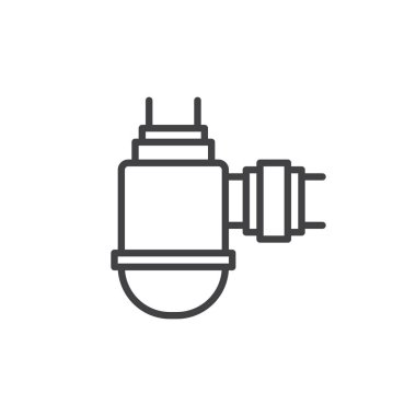 Su filtre satırı simgesi, vektör işareti, anahat üzerinde beyaz izole doğrusal stil piktogram. Sembol, logo illüstrasyon. Düzenlenebilir kontur