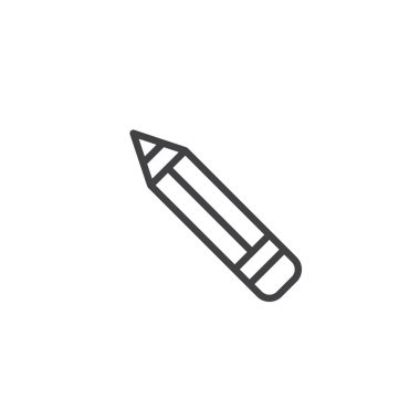 Kalem satırı simgesi, vektör işareti, anahat üzerinde beyaz izole doğrusal stil piktogram. Sembol, logo illüstrasyon. Düzenlenebilir kontur