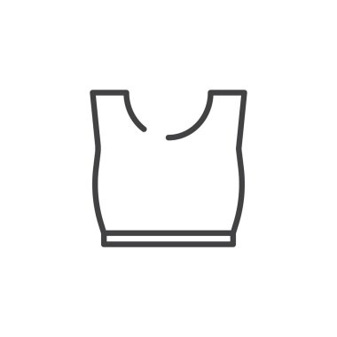 Kolsuz bluz satırı simgesi, Anahat vektör işareti üzerinde beyaz izole doğrusal stil piktogram. Sembol, logo illüstrasyon. Düzenlenebilir kontur