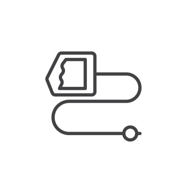 Evde beslenen hayvan kira kontratı satırı simgesi, vektör işareti, anahat üzerinde beyaz izole doğrusal stil piktogram. Sembol, logo illüstrasyon. Düzenlenebilir kontur