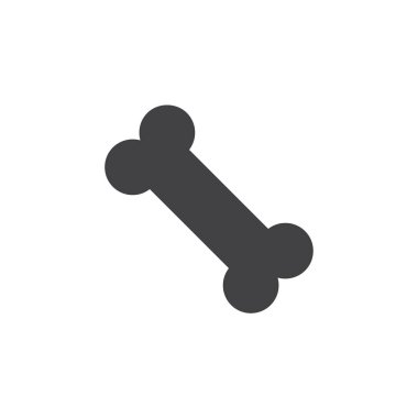 Kemik simge vektör, dolu düz işareti, üzerinde beyaz izole katı piktogram. Sembol, logo illüstrasyon.