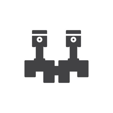 Krank mili simge vektör, düz işareti, üzerinde beyaz izole katı piktogram dolu. Sembol, logo illüstrasyon.